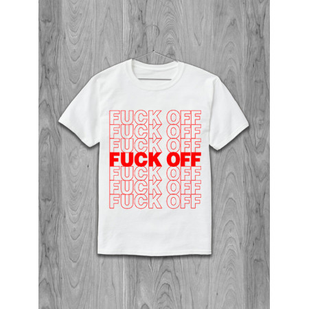 Футболка Fuck off (красная надпись) хлопковая