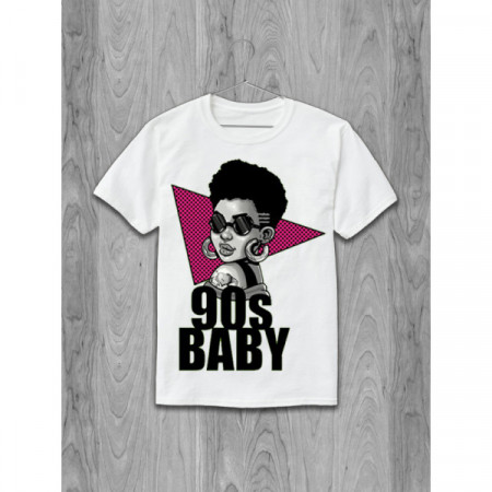 Футболка 90s Baby Shirt Born In The 90s хлопковая