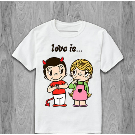 Футболка Love is... Чертенок хлопковая
