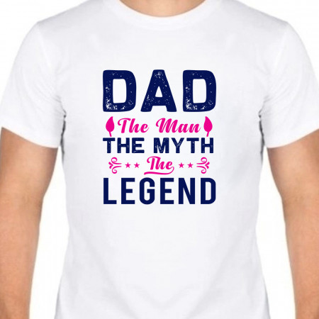 Мужская футболка Dad - the man - the myth - the legend хлопковая