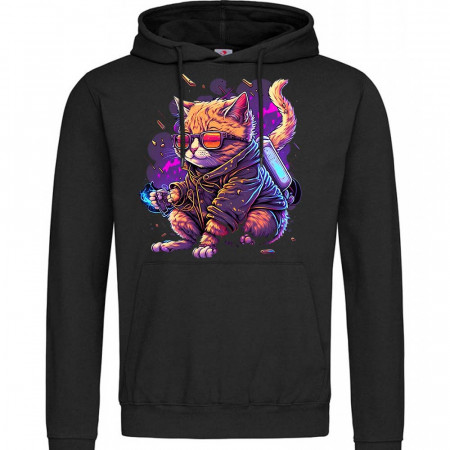 Худі Synthwave cat тринитка