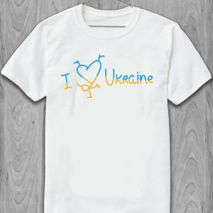 Футболка I Love Ukraine белая
