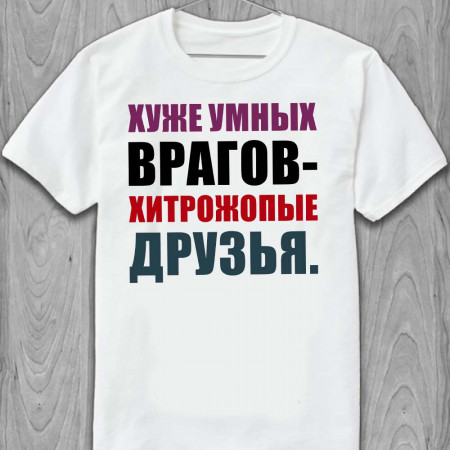 Футболка "Хуже умных врагов — хитрожопые друзья"