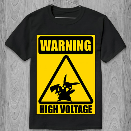 Футболка Пикачу Warning High Voltage