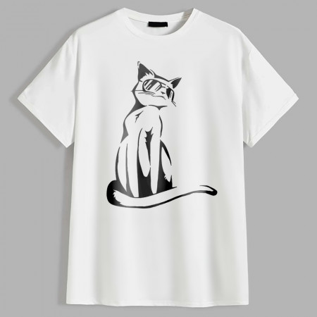 Футболка Кот (черно-белый рисунок)