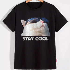 Футболка Кот из мема Stay cool