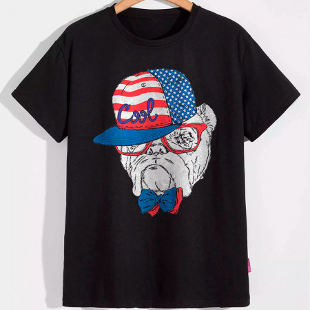 Футболка Собака Cool with Flag