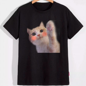 Футболка Cute cat с покрасневшими щеками Футболка Cute cat с покрасневшими щеками