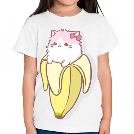 Детская футболка Banana cat pink