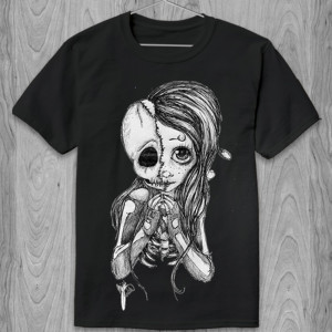 Футболка Череп (drawn skull girl)