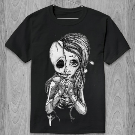 Футболка Череп (drawn skull girl)