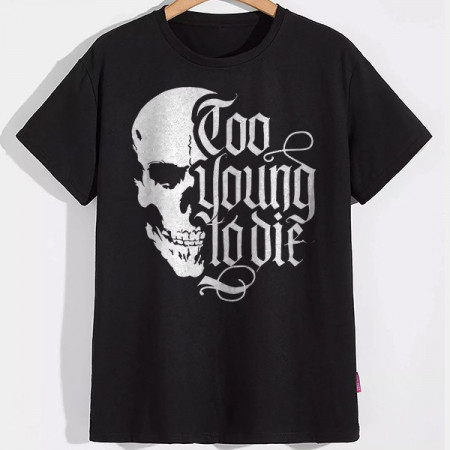 Футболка Too young to die хлопковая