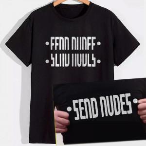 Мужская футболка Зашифрованная фраза Send Nudes