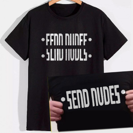 Мужская футболка Зашифрованная фраза Send Nudes