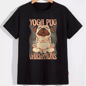 Мужская футболка Yoga Pug Uariations