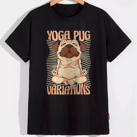 Мужская футболка Yoga Pug Uariations