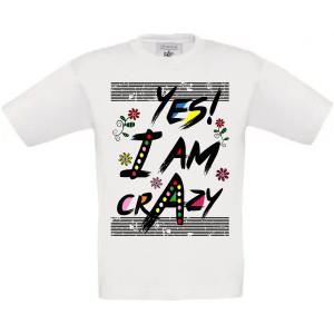 Футболка Yes I`m crazy с принтом Футболка Yes I`m crazy с принтом