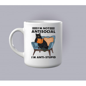Чашка I`m not antisocial I`m anti-stupid