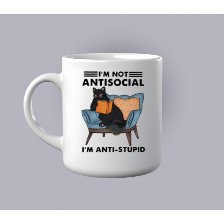 Чашка I`m not antisocial I`m anti-stupid