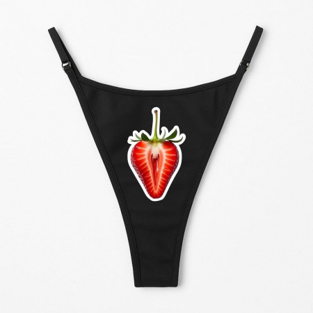 Женские трусы стринги Половинка клубники