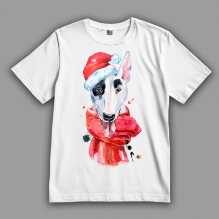 Футболка Новогодний бультерьер