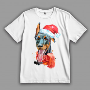 Футболка Новорічний доберман