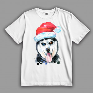 Футболка Новорічний хаскі