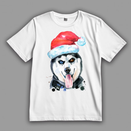 Футболка Новогодний хаски