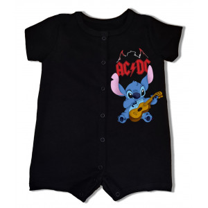 Детское боди-песочник Стич AC/DC
