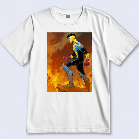 Футболка Invincible Неуязвимый Марк в разрушенном городе