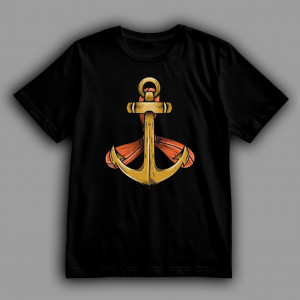 Футболка Деревянный якорь на фоне винта