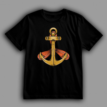 Футболка Деревянный якорь на фоне винта