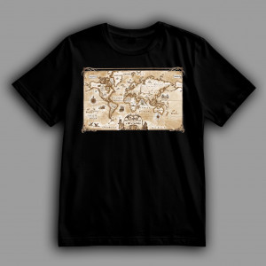 Футболка Карта мира в старинном стиле