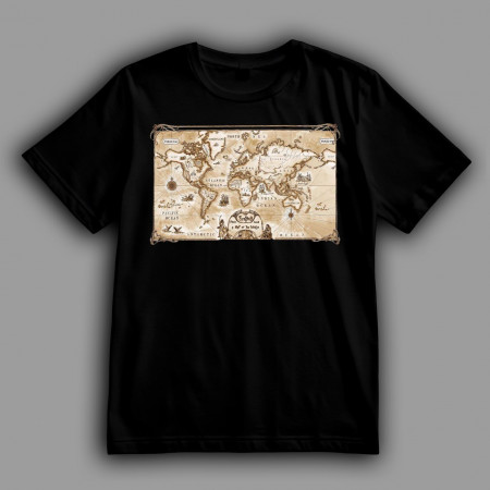 Футболка Карта мира в старинном стиле