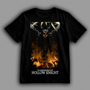 Футболка Hollow Knight сражение с Полым Рыцарем