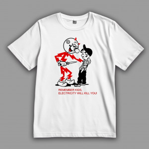 Футболка Помните дети, электричество опасно