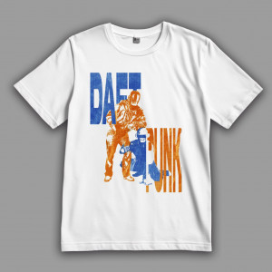 Футболка Daft Punk сине-оранджевый логотип