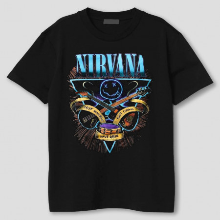 Футболка Nirvana принт в голубых тонах