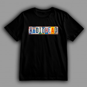 Футболка Radiohead название группы в стиле автомобильных номеров