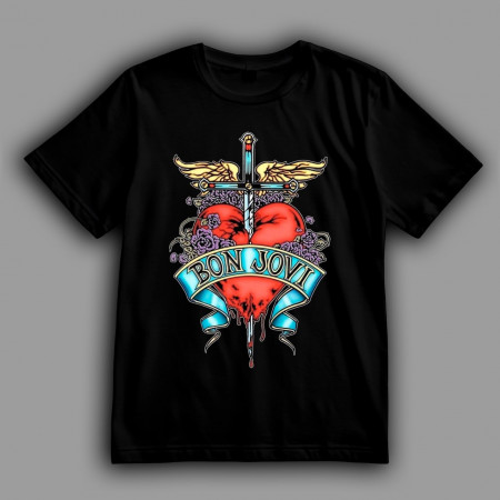 Футболка Bon Jovi Heart and Dagger (Сердце и кинжал)