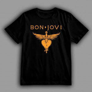 Футболка Bon Jovi Heart логотип рок-группы