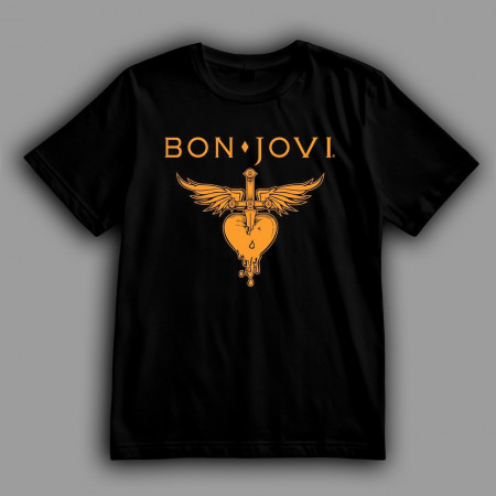 Футболка Bon Jovi Heart логотип рок-группы