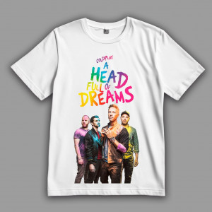 Футболка Coldplay "A Head Full of Dreams" з фото гурту в стилі Холі