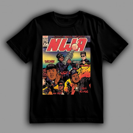 Футболка N.W.A. в стиле комиксов