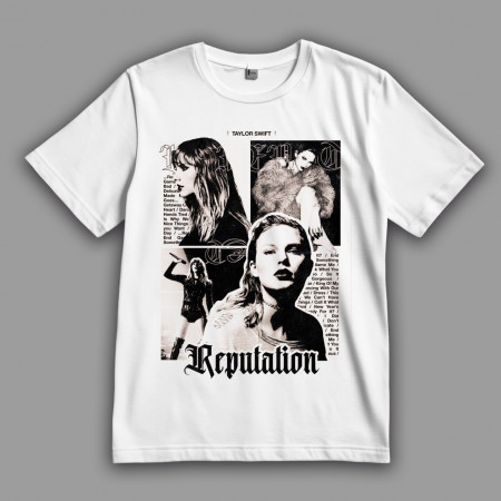 Футболка Taylor Swift "Reputation" стиль газетной вырезки