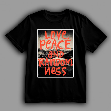 Футболка Любовь, Мир, Случайность