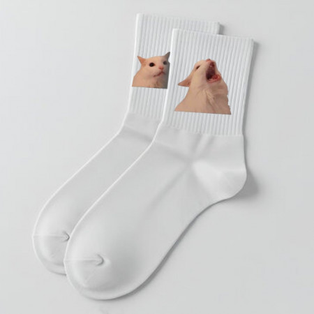 Носки с принтом мема "Кричащий кот"