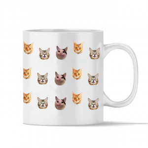 Чашка с кошачьими мордашками