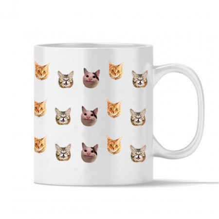 Чашка с кошачьими мордашками