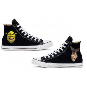 Кеды с принтом Шрек и Осел